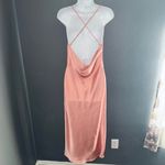 Pink Satin Formal Wedding Guest Party Dress Womens Small Photo 4