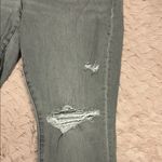 American Eagle Light Gray Next Level Stretch Ripped Jegging Short Jeans Photo 3