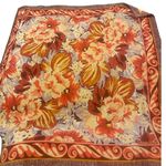 VTG Carol Little 100% Silk Square Scarf – Vintage Designer Print Brown Photo 0