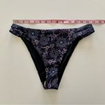 Ramy Brook  Women’s Swimwear Printed Dove Black Cheeky Bikini Bottoms Medium Photo 1