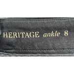 Talbots Heritage Ankle Pants Womens 8 Black Denim Side Zip Flat Front Stretch Photo 8