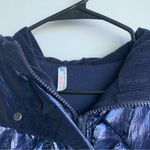 Free People Movement Polar Ice Pullover Metallic Corduroy Detail Blue Pullover Photo 4