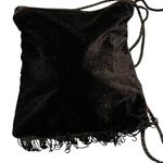 Floral Flower Embroidered Fringe Purse Black Bright Colorful Flowers Casual Photo 2