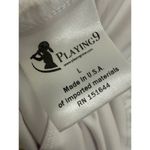 Playing 9 Maternity Tennis Dress Pickle Ball Size Large Solid White Active Photo 4
