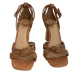 JLO by Jennifer Lopez Women's 7.5 Emilie Ankle Strappy Braided High Heels Sandal Tan Photo 5