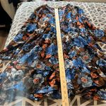 ZARA Crepe Floral Print Deep V Neck Long Sleeve Ruffled Hem Mini Dress Size XL Photo 11