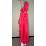 Mac Duggal NWT Ruffled One Shoulder Asymmetrical Gown in Cherry Size 12 Photo 4
