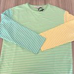 English Factory New  Crewneck Long Sleeve Colorblock Striped Top Size Small Photo 5