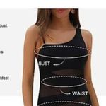 Sexy One Piece One Shoulder Swimsuit Slimming Mesh Size Small NWT #2278 Black Photo 4