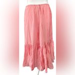 J. Jill Pink Bubble Midi Skirt with Smocked Ruffles Size XS Photo 1