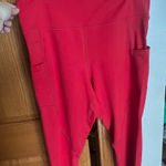 Zyia  Bold Red Leggings with Side Pockets Photo 0
