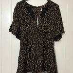 Free People Meet Virginia Romper Black Preppy Floral Cutout Boho Flowy Size 8 Photo 13