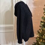 GreenTea Sweater Hoodie Women’s Large Soft Textured Black Pullover Photo 6