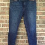 White House | Black Market  Indigo Skinny Cropped jeans with faux leather accents Photo 0