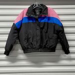 American Eagle Womens Puffer Jacket Size Small Black Multi Cropped Coat Cozy Y2K Photo 1