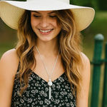 Vintage white chain tassel boho festival retro necklace White Photo 0