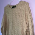 Vintage Greenwich L Cashmere Cream Sweater Cable Knit Fisherman Quiet Luxury Size L Photo 1