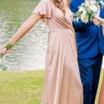 Short Sleeve Bridesmaid Dress Tan Size 4 Photo 0