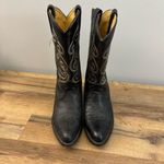 African Brand Leather Ornate Design Cowboy Boots Black Vintage 90s Women’s Size 6 Photo 2