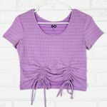 SO  Women's Lavender Short Sleeve Top w/Corset & Ruched Front‎ Size M Photo 5