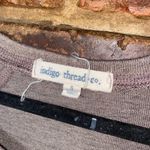 Indigo Thread Co Distressed Strappy Cold Shoulder Brown Knit Top Women's Small Photo 2