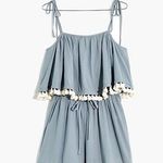 Madewell blue romper tassel cover up size small s Photo 0