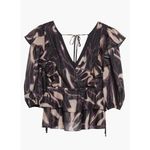 Ted Baker Jamyna Metallic Abstract Floral Blouse Size 6 Photo 5