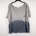 Free People ‎ We The Free Grey Ombré Sun Dial Oversized Tee Photo 1