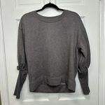 Maeve  Anthropologie Bow Puff Sleeve Gray Crewneck Size XS Photo 1