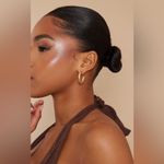 Pretty Little Thing NWT Real Gold Plated Twisted Classic Hoop Push Back Earrings Photo 1