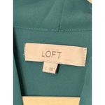 Loft  Size Large Green Tie Neck Blouse Flutter Sleeves Flowy Lightweight Preppy Photo 6