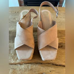 Vince Camuto  Jenevya Slingback Platform Sandal~ Tan Suede~10 Photo 1