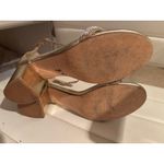 Amoji Womens Gold Rhinestone Block Heel Ankle Strap Sandals Size 37 US 6.5 Photo 5