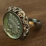 Head Vintage Indian  coin ring Photo 6