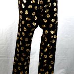 No Boundaries NWT Y2K Black Leggings with Metallic Gold Skulls Size XL Juniors Photo 1