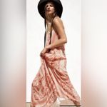 ZARA Macrame Bohemian Festival Lightweight Lined Maxi Dress Size Medium / Large Photo 2