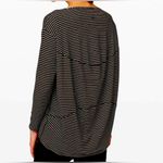 Lululemon  Back in Action Long Sleeve Shirt Black and White Striped. Size 10 Photo 1