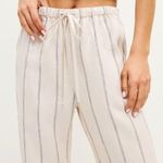 Reformation  Olina Striped Linen Straight Leg Pants Photo 2