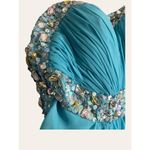 La Femme  15081 Aqua Blue Strapless Beaded Prom Formal Gown Size 6 Photo 3