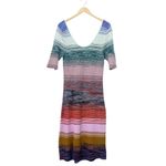 Anthropologie  Space-Dyed Knit Midi Dress Size XL Scoop Neck Short Sleeve Pastel Photo 1