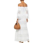 Alice + Olivia Roseline White Lace Eyelet Maxi Dress Size Small Wedding Smocked Photo 1