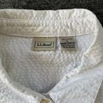 L.L.Bean  Women's Classic Seersucker Button-Front Shirt Top Blouse Large White Photo 2