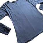 Sundance Lily's Paramour Navy Crochet Longsleeves Top Women’s Size Medium A7 Blue Photo 10