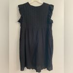 Black Eyelet Babydoll Ruffle Sleeve V Neck Cotton Flirty Summer Dress Size L Photo 6