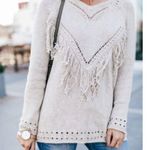 Show Me Your Mumu Frances mellow fringe pullover Cream Sweater Size small Photo 10