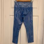 Zyia NWOT  Pocket Light N Tight Hi-Rise Capri in Blue Mermaid Metallic Pattern Photo 2