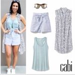 CAbi Blue & White Leopard Animal Print Camilla Shirt Dress Size XS Photo 3