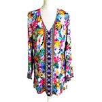 La Blanca Stretch Knit Floral Swim Cover Up Tunic Size L Photo 7