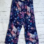 Dana Buchman XL Wide Leg Pull-On Pants Floral Print Lounge Travelwear Flowy Chic Photo 1