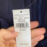 American Eagle  Embroidered Navy Off-the-Shoulder Cold Shoulder Top NWT AE Photo 6